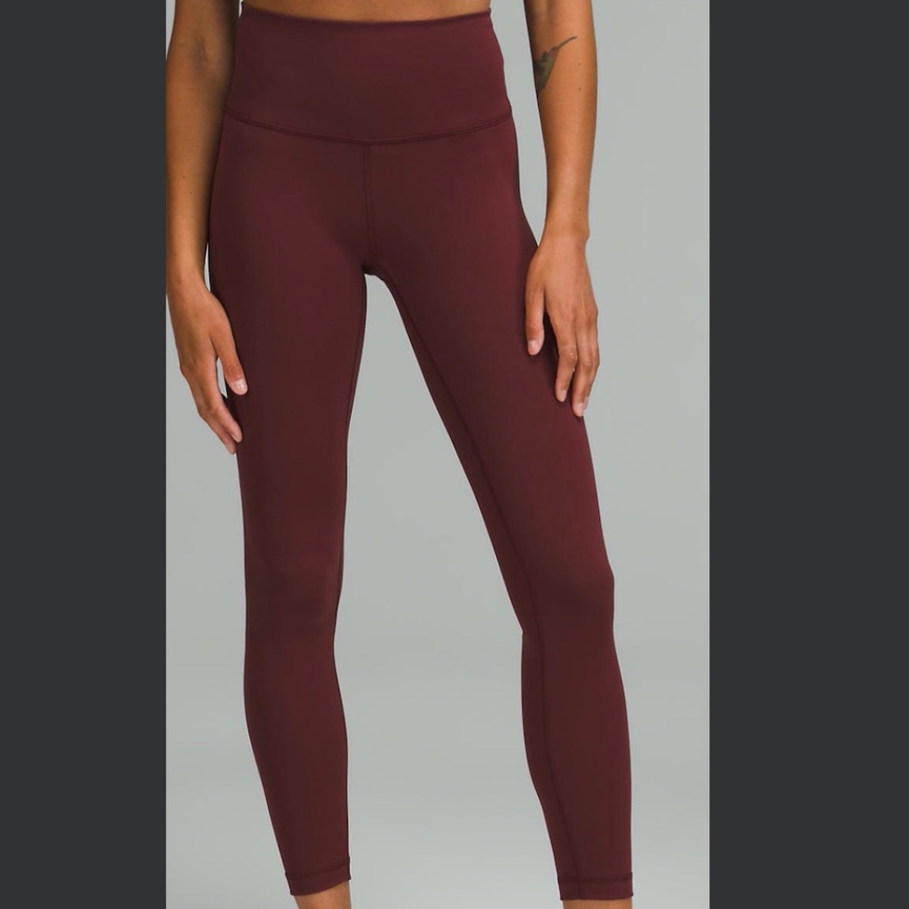 Lululemon Wunder Under High Rise Maroon Leggings 8